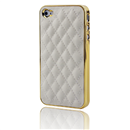New Yellow Deluxe Leather Chrome Case Cover for iPhone 4 4G