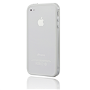 White-Clear Bumper Frame TPU Silicone Case for iPhone 4S 4G with Side Button 