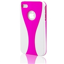 3-Piece White-Rosy Cup Shape Hard Case Cover for iPhone 4 4th G 4S