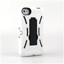 For iPhone 4 4S Impact Hard Rubber Case Phone Cover with Kick Stand white