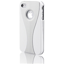 3-Piece White-Silver Cup Shape Hard Case Cover for iPhone 4 4th G 4S
