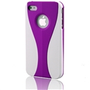 3-Piece White-Purple Cup Shape Hard Case Cover for iPhone 4 4th G 4S