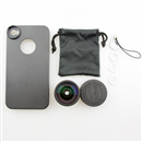 Case+Super Wide Angle Photo Kit Set For iPhone 4 4S Black