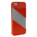 Orange Soft Silicone with Hard Clear Diagonal  Case Cover for iPhone 5 5G New
