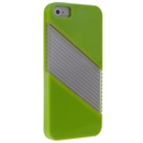 Bright Green Soft Silicone with Hard Clear Diagonal  Case Cover for iPhone 5 5G New