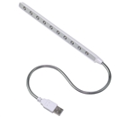 New Flexible USB Plastic shell Super Bright 10 LED Light Lamp for PC Notebook White
