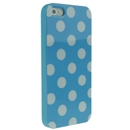 Blue with White Wave Point Dot Soft Back Case Cover Skin for iPhone 5 5G 5th Gen New