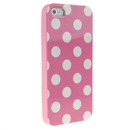 Pink with White Wave Point Dot Soft Back Case Cover Skin for iPhone 5 5G 5th Gen New